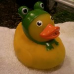  Baby J's favorite duckie who is dressed in cognito as a frog. What will I find lurking within this innocent looking bath toy?