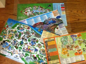 Laminate maps of parks to create lasting placemats or fun activities.