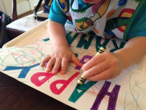 Create a fun birthday sign for the Grandparent and let your young charge take part. Display it in the home if the Grandparent is visiting or take a cute picture of your charge holding it and send to the Grandparent. It's sure to make their day!