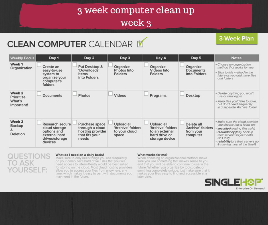 3 week computer clean upweek 3